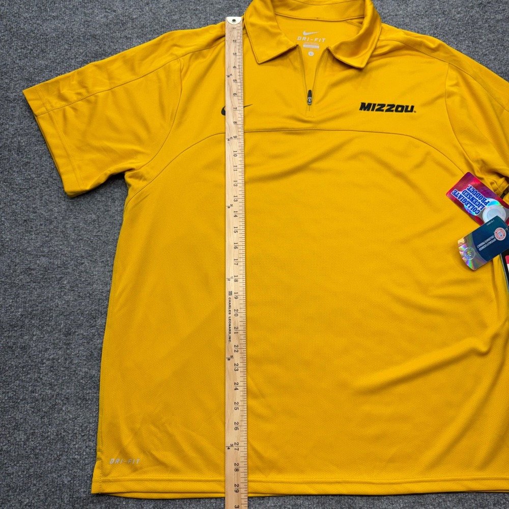 Nike Mizzou Tigers Dri-FIT Quarter Zip Polo Shirt Mens Large Gold 513973-715 NWT - Picture 5 of 10